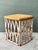 Rustic Vintage Rattan and Wood Equipale Stool For Sale - Image 3 of 12