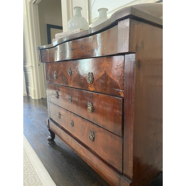 Wood Early 19th-Century Biedermeier Marquetry Inlaid Chest of Drawers For Sale - Image 7 of 13