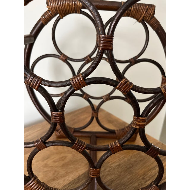1970s Bent Bamboo & Rattan Wine Rack For Sale In Houston - Image 6 of 8
