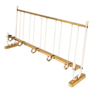 Vintage Brass Wall Coat Rack, 1950s For Sale