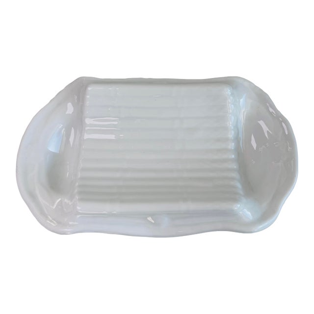 Antique French Ironstone Asparagus Platter Dish For Sale