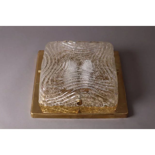 Metal Ceiling Lamp in Murano Glass and Brass from Hillebrand For Sale - Image 7 of 9