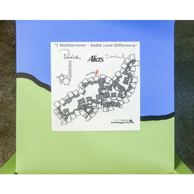 Plastic Light Painted Side Chair by M. Pistoletto For Sale - Image 7 of 10