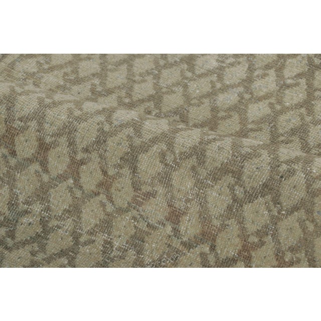 Textile Antique Distressed Saraband Rug With Paisley Grid in Green Hues - Rug & Kilim For Sale - Image 7 of 7