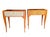 Vintage Baker Furniture French Regency Side Tables, Pair | Mid-Century Cherry Demilune Nightstands with Gilt Reeded...