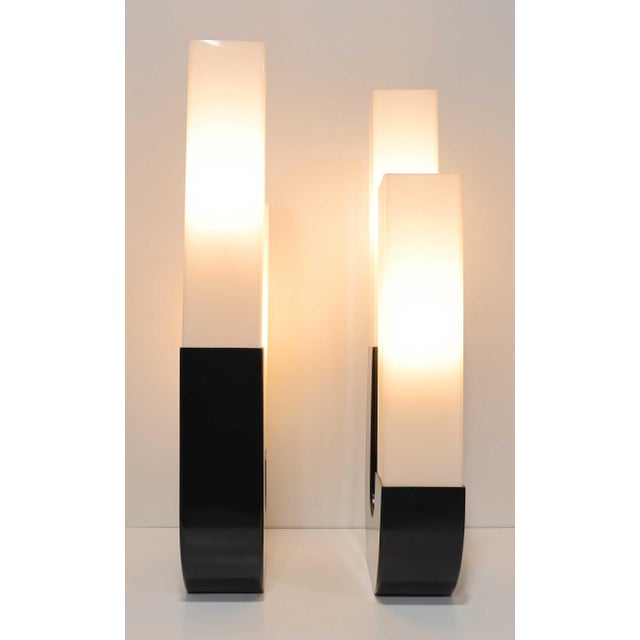 Black Monumental Pair of Modeline Sculptural Lamps For Sale - Image 8 of 9