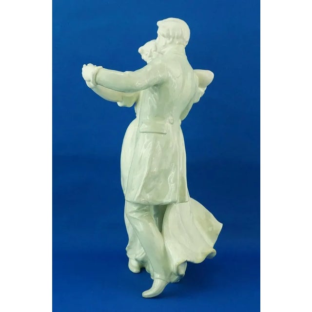 Large Art Nouveau Sculpture Depicting a Dancing Couple by E. Tell for Goldscheider, Austria, Early 1900s For Sale - Image 3 of 18