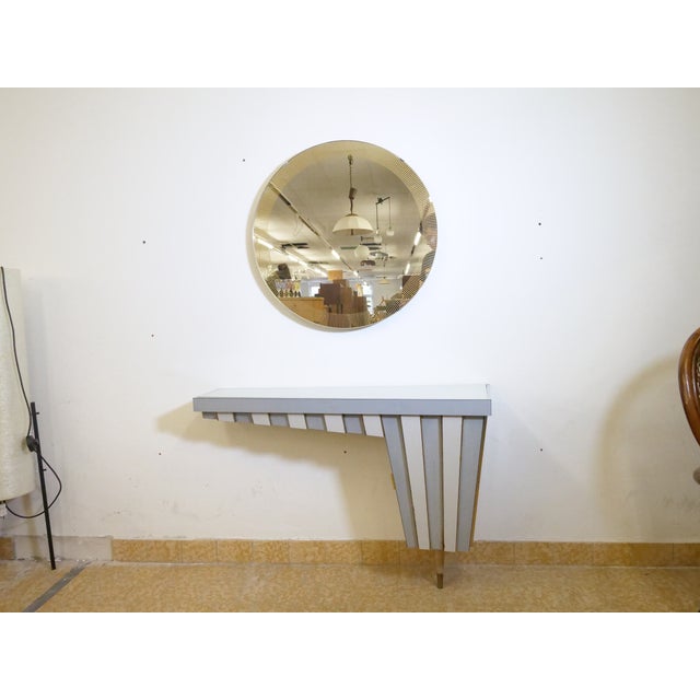 Vintage Dressing Table with Gold Trim and Mirror, 1950s For Sale - Image 12 of 12