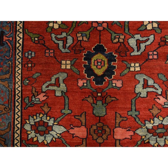 1920 11'2"x18'5" Prismatic Red Antique Persian Bijar Wool Pure Weft Hand Knotted Rug For Sale - Image 9 of 11