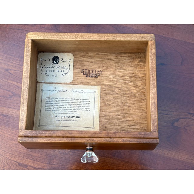 1958 Leopold Stickley Original Single Drawer Cherry Table For Sale - Image 12 of 12