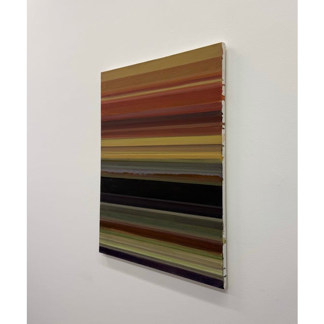 2010s Contemporary Signed Striped Abstract Painting on Canvas For Sale - Image 5 of 6