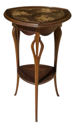 Water Lily Marquetry Pedestal Table by Louis Majorelle