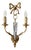Italian Gilt Metal and Glass Two-Light Wall Sconce with Bow by Banci Firenze, 1970s For Sale