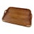 Mid Century Modern Good Wood Genuine Teak Serving Tray With Brass Accents | Danish Modern Butler Tray | Vintage For Sale