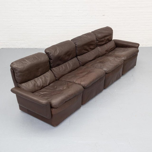 Leather Modular Sofa, 1970s, Set of 4 For Sale - Image 11 of 17