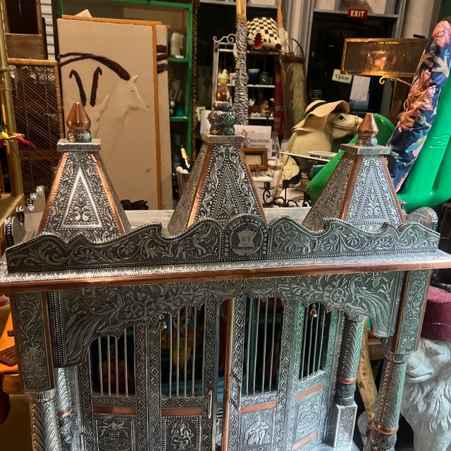 Mid-Century Modern 1970s Silver Plated Puja With Ornate Details For Sale - Image 3 of 11