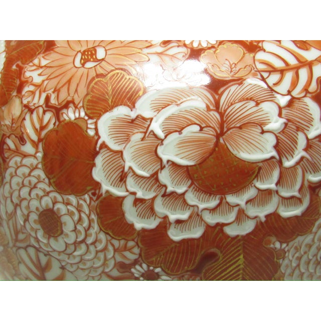 1950s Japanese Kutani Porcelain Ginger Jar Lamp For Sale - Image 9 of 15