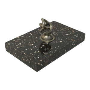 Antique Porphyry Paperweight With Silver Mount