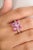 Pear Cut Pink Sapphire Diamond Floral Ring for Wedding in 14K Gold featuring natural pink sapphire of 3.57 carats and...