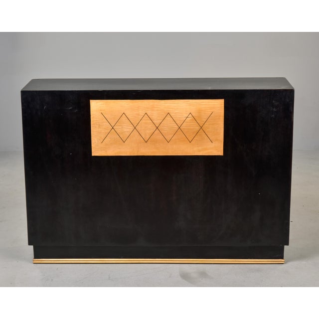 Mid-Century Modern Mid-Century Italian Ebonized and Beech Sliding-Door Cabinet For Sale - Image 3 of 11
