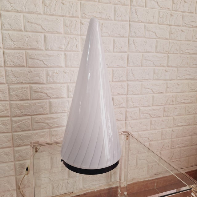 Vintage Hand Blown Murano Glass Conical Lamp, 1970s For Sale - Image 6 of 18