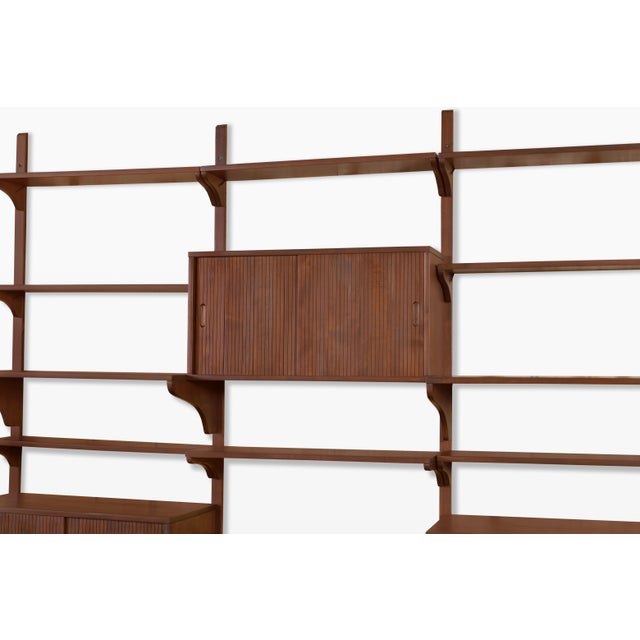 Mid-Century Modern Modular Walnut Wall Unit by Noral Olson for Kopenhavn For Sale - Image 10 of 14