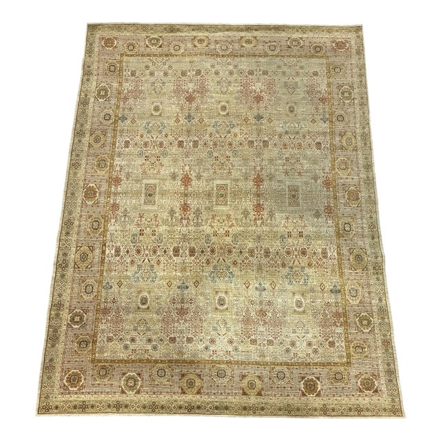 Hand-Knotted Mamluk Revival Wool Area Rug Traditional Persian Style Rug For Sale