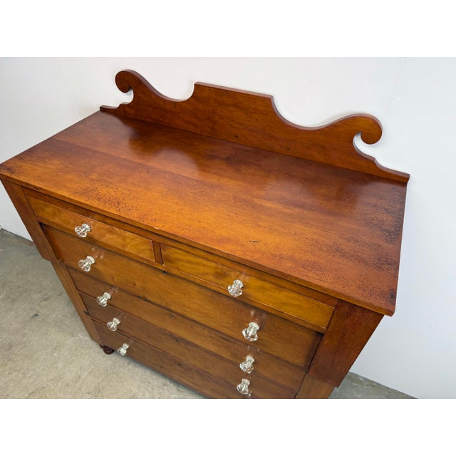 Brown Mid 19th Century Cherry American Empire / Sheraton Chest of Drawers For Sale - Image 8 of 12