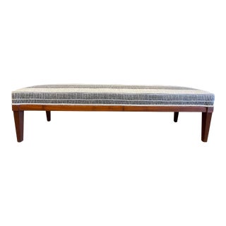 Vintage Bench in Clay McLaurin Belgium Linen For Sale