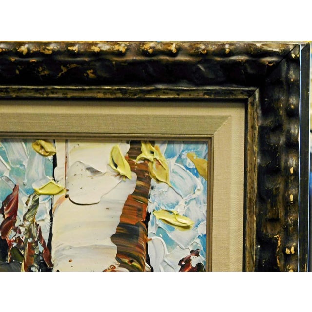 Textile Maya Eventov "Over Yonder" Original Acrylic Flowers H.Signed Adl090915-15 For Sale - Image 7 of 10