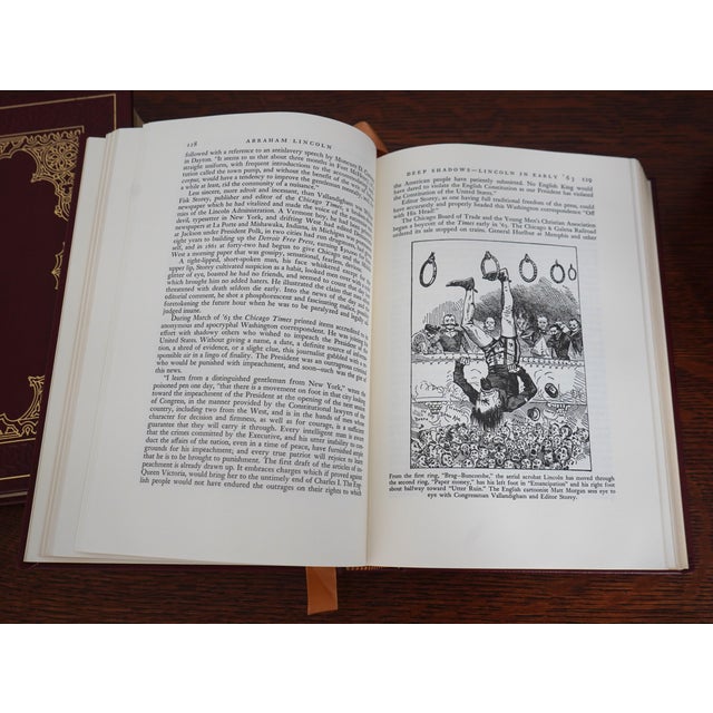 Set of 5 Gold Embossed Leather Bound Books W/ Gilt Edge by the Eaton Press For Sale - Image 10 of 11