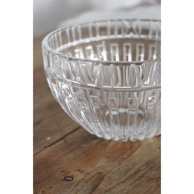 Tiffany & Company from the Atlas pattern is a crystal bowl with Roman numerals. Circled around the rim are detailed cut...