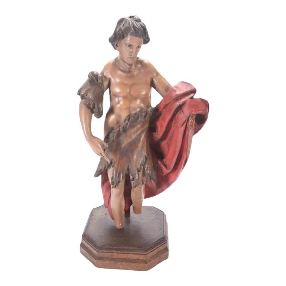 18th Century Italian Figure Saint 56" For Sale