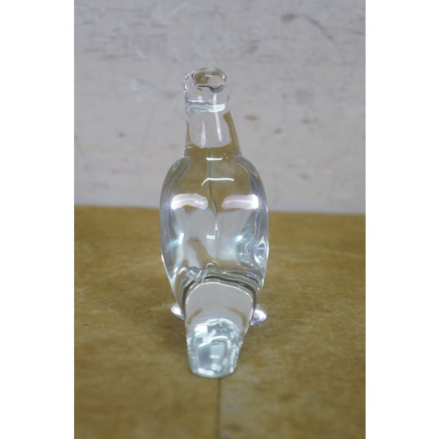 Baccarat French Crystal Clear Glass Parrot Bird Paperweight Figurine 4" For Sale - Image 9 of 14