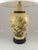 Vintage Yellow porcelain ginger jar lamp with cherry blossoms and pheasant on a black wooden base. Measures 29” to top of...