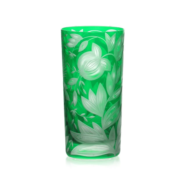 Not Yet Made - Made To Order Verdure Highball Glasses, Set of 6, Bright Colors (Amber, Azure, Emerald, Fuchsia, Orange and Teal) For Sale - Image 5 of 9