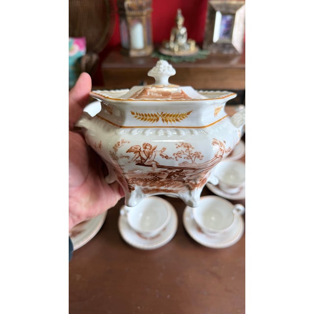 Rare Antique English Bone China Bat Printed Tea Service, by Ridgway, Pattern 1684/2, Circa 1830s - 22 pcs For Sale - Image 10 of 18