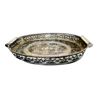 Silver Plate Large 28”x14” Mid-20th Century Victorian Style Serving Platter Buttler Tray. Entertain in Grand Style. Jo For Sale