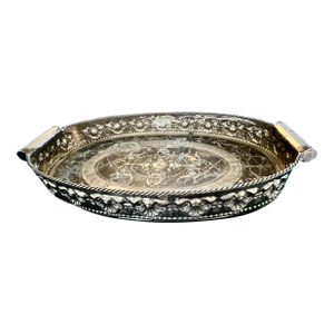 Silver Plate Large 28”x14” Mid-20th Century Victorian Style Serving Platter Buttler Tray. Entertain in Grand Style. Jo
