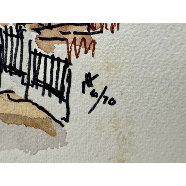1970s Henry Emil Salloch Original Watercolor on Paper Fornace, Italy. 1970. For Sale - Image 5 of 7