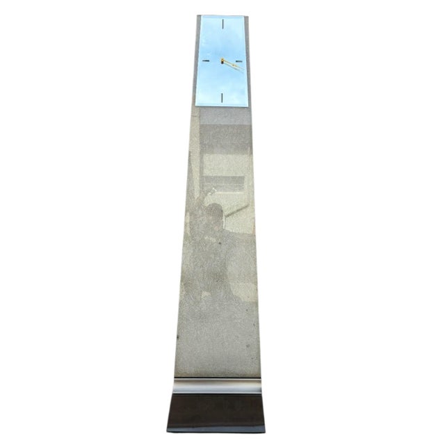 Vintage Post-Modern Plate Glass Grandfathers Floor Clock Attributed to Pace MCM For Sale - Image 13 of 13