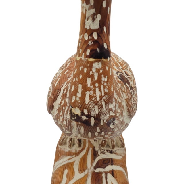 Vintage Sarreid LTD Lifesize Hand Carved Wood Goose Sculpture Spain Designer Décor For Sale - Image 9 of 10