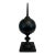 Mid-Century Art Deco Large Scale Black Metal Obelisk With Orb Globe For Sale