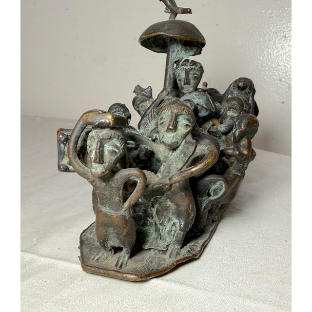 Bronze Antique 19th Century Ashanti King From Ghana Detailed Figural Bronze Statue For Sale - Image 8 of 16