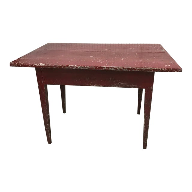 1940s Primitive Painted Side Table For Sale