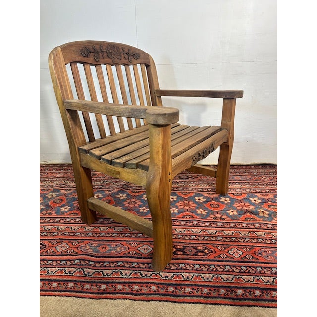 Brown 1990s Teak Garden Chair by Kingsley Bate For Sale - Image 8 of 12