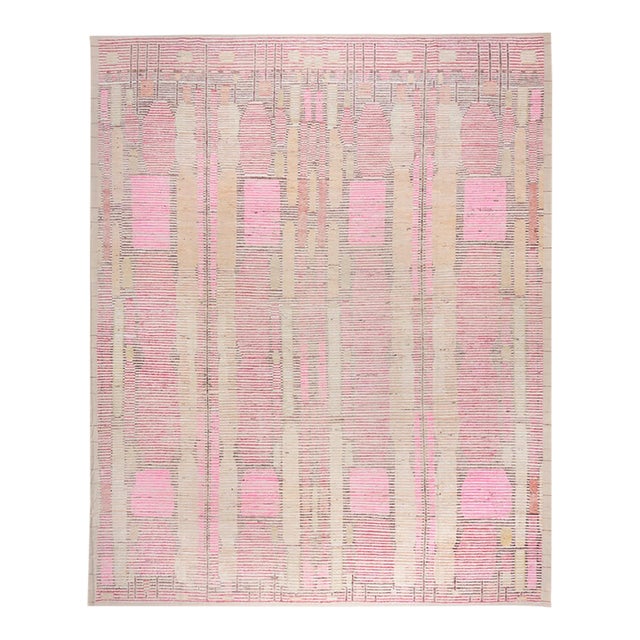 Large Pink Vintage Inspired Turkish Tulu - 14'5" x 17'8" For Sale