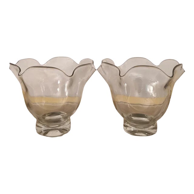 Mid-Century Vases in Mouth-Blown Murano Glass, Italy, 1950s, Set of 2 For Sale