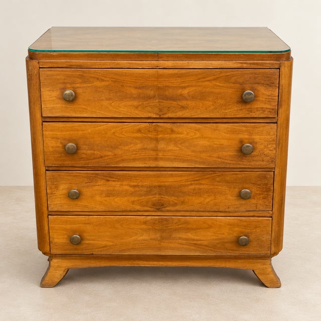 Vintage Art Deco Walnut Chest of Drawers, 1950s For Sale - Image 11 of 11