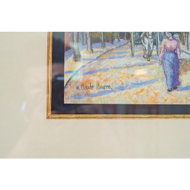 Contemporary Late 20th Century Hugues Claude Pissarro - Cafe Hulet, Pastel For Sale - Image 3 of 7